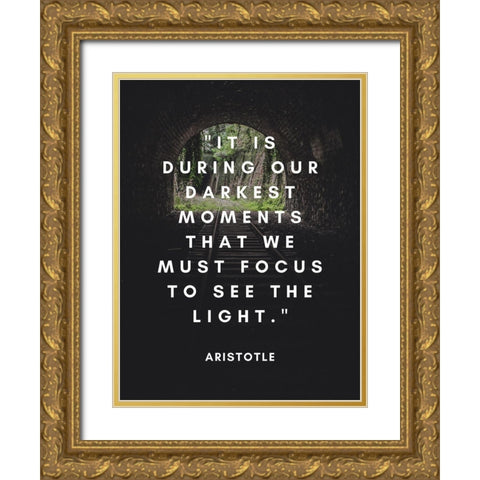 Aristotle Quote: See the Light Gold Ornate Wood Framed Art Print with Double Matting by ArtsyQuotes