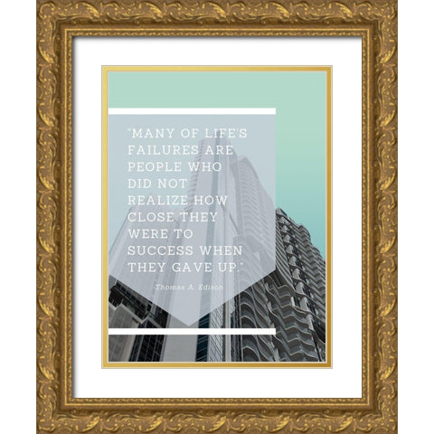 Thomas Edison Quote: How Close Gold Ornate Wood Framed Art Print with Double Matting by ArtsyQuotes