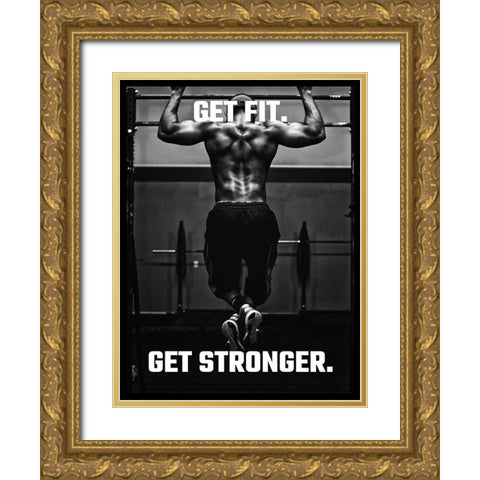 Artsy Quotes Quote: Get Fit Gold Ornate Wood Framed Art Print with Double Matting by ArtsyQuotes