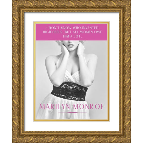 Marilyn Monroe Quote: High Heels Gold Ornate Wood Framed Art Print with Double Matting by ArtsyQuotes