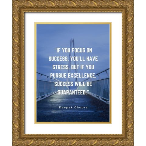 Deepak Chopra Quote: Focus on Success Gold Ornate Wood Framed Art Print with Double Matting by ArtsyQuotes