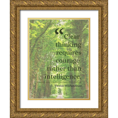 Thomas Stephen Szasz Quote: Clear Thinking Gold Ornate Wood Framed Art Print with Double Matting by ArtsyQuotes