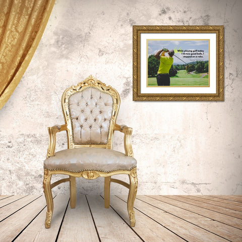 Henny Youngman Quote: Playing Golf Gold Ornate Wood Framed Art Print with Double Matting by ArtsyQuotes