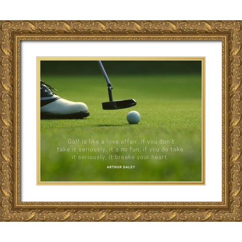 Arthur Daley Quote: Golf Gold Ornate Wood Framed Art Print with Double Matting by ArtsyQuotes