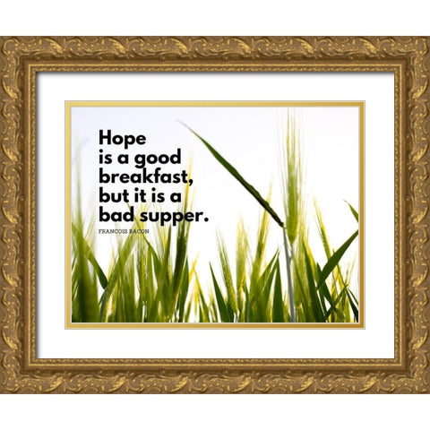Francois Bacon Quote: Hope Gold Ornate Wood Framed Art Print with Double Matting by ArtsyQuotes