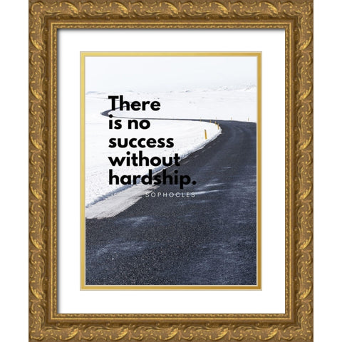 Sophocles Quote: Hardship Gold Ornate Wood Framed Art Print with Double Matting by ArtsyQuotes