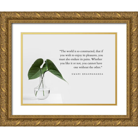 Swami Brahmananda Quote: Endure its Pains Gold Ornate Wood Framed Art Print with Double Matting by ArtsyQuotes