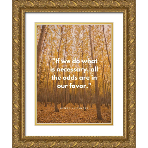 Henry Kissinger Quote: Odds are in Our Favor Gold Ornate Wood Framed Art Print with Double Matting by ArtsyQuotes