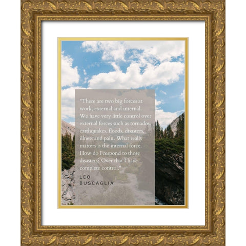 Leo Buscaglia Quote: External and Internal Gold Ornate Wood Framed Art Print with Double Matting by ArtsyQuotes