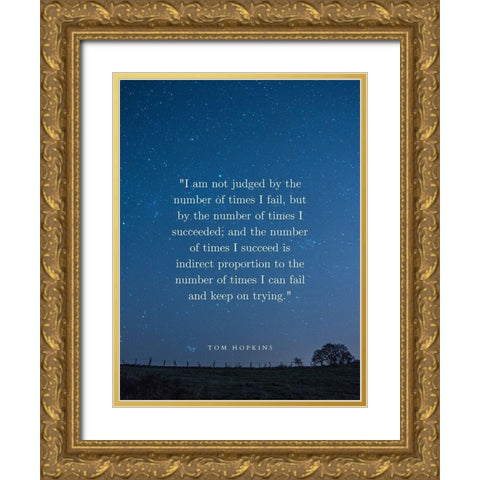 Tom Hopkins Quote: I Succeed Gold Ornate Wood Framed Art Print with Double Matting by ArtsyQuotes