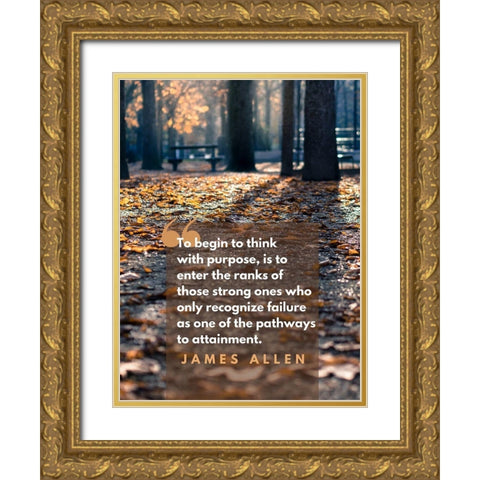 James Allen Quote: Recognize Failure Gold Ornate Wood Framed Art Print with Double Matting by ArtsyQuotes