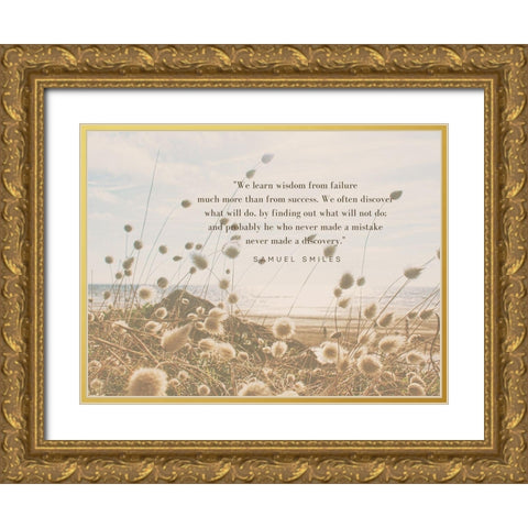 Samuel Smiles Quote: Wisdom From Failure Gold Ornate Wood Framed Art Print with Double Matting by ArtsyQuotes