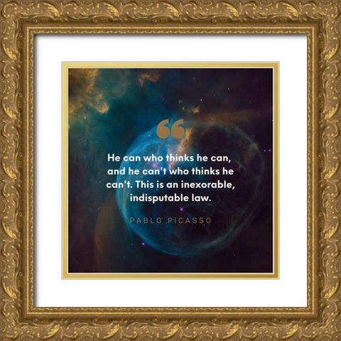 Pablo Picasso Quote: Indisputable Law Gold Ornate Wood Framed Art Print with Double Matting by ArtsyQuotes