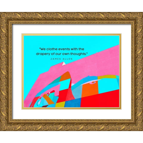 James Allen Quote: Our Thoughts Gold Ornate Wood Framed Art Print with Double Matting by ArtsyQuotes