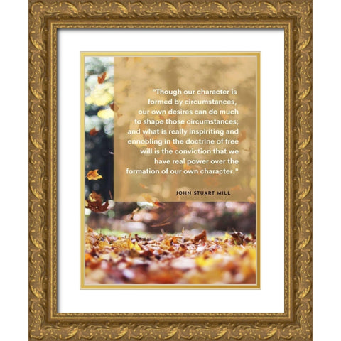 John Stuart Mill Quote: Our Own Desires Gold Ornate Wood Framed Art Print with Double Matting by ArtsyQuotes