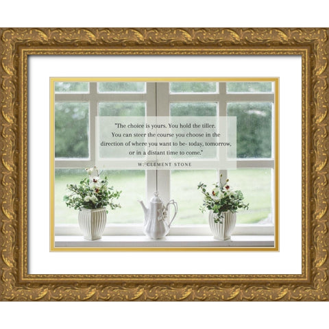 W. Clement Stone Quote: Choice is Yours Gold Ornate Wood Framed Art Print with Double Matting by ArtsyQuotes