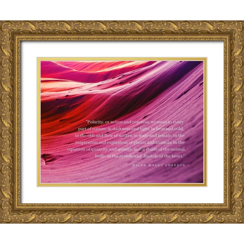 Ralph Waldo Emerson Quote: Polarity Gold Ornate Wood Framed Art Print with Double Matting by ArtsyQuotes