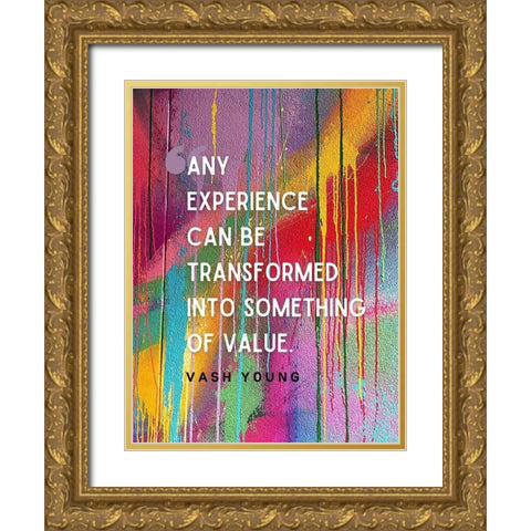 Vash Young Quote: Any Experience Gold Ornate Wood Framed Art Print with Double Matting by ArtsyQuotes