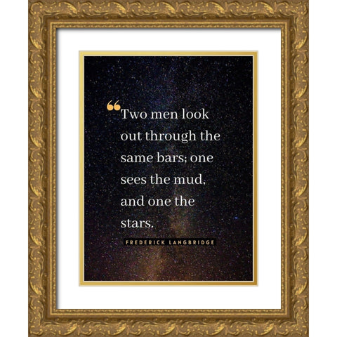 Frederick Langbridge Quote: The Stars Gold Ornate Wood Framed Art Print with Double Matting by ArtsyQuotes