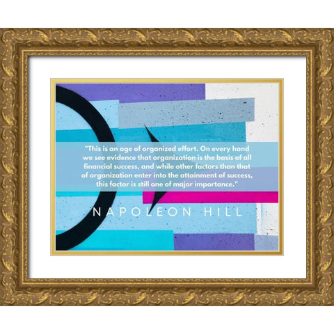 Napoleon Hill Quote: Financial Success Gold Ornate Wood Framed Art Print with Double Matting by ArtsyQuotes