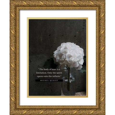 Michel Quoist Quote: The Body of Man Gold Ornate Wood Framed Art Print with Double Matting by ArtsyQuotes