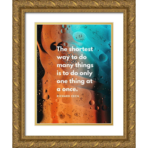 Richard Cecil Quote: Passionate Gold Ornate Wood Framed Art Print with Double Matting by ArtsyQuotes