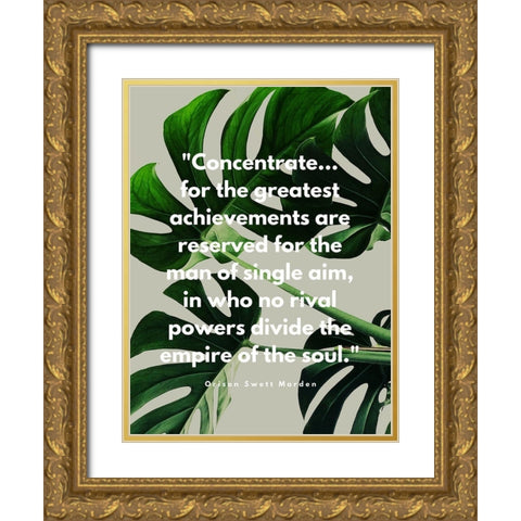 Orison Swett Marden Quote: Concentrate Gold Ornate Wood Framed Art Print with Double Matting by ArtsyQuotes