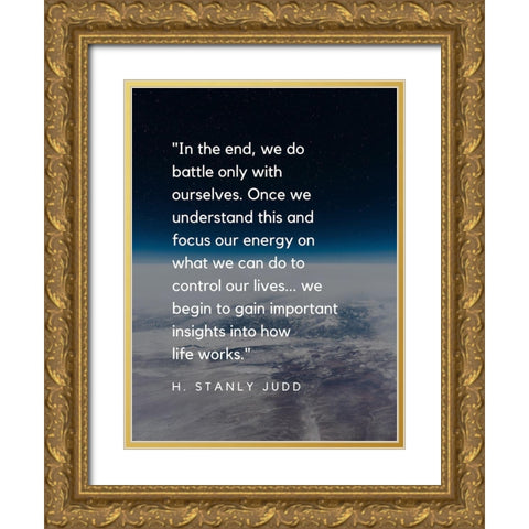 H. Stanley Judd Quote: Focus and Energy Gold Ornate Wood Framed Art Print with Double Matting by ArtsyQuotes