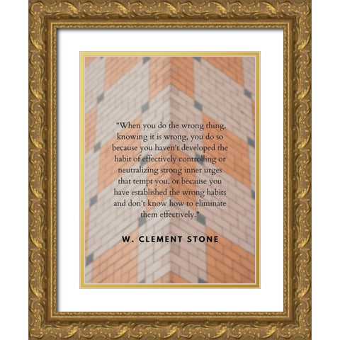 W. Clement Stone Quote: Wrong Thing Gold Ornate Wood Framed Art Print with Double Matting by ArtsyQuotes