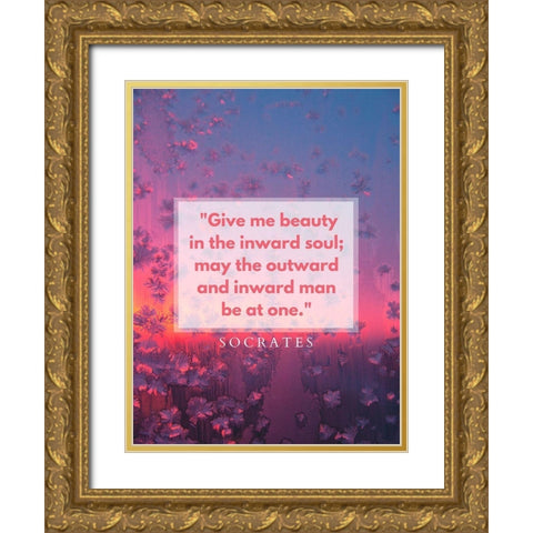 Socrates Quote: Inward Soul Gold Ornate Wood Framed Art Print with Double Matting by ArtsyQuotes