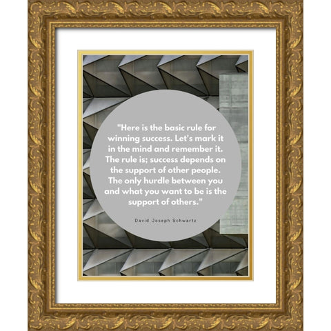 David Joseph Schwartz Quote: Winning Success Gold Ornate Wood Framed Art Print with Double Matting by ArtsyQuotes
