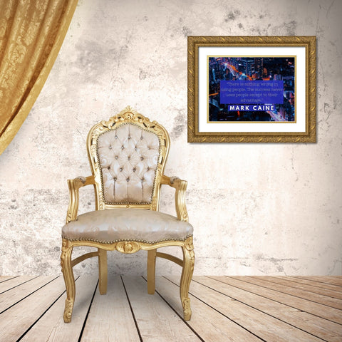 Mark Caine Quote: Success Gold Ornate Wood Framed Art Print with Double Matting by ArtsyQuotes