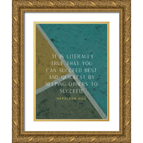 Napoleon Hill Quote: Helping Others Gold Ornate Wood Framed Art Print with Double Matting by ArtsyQuotes