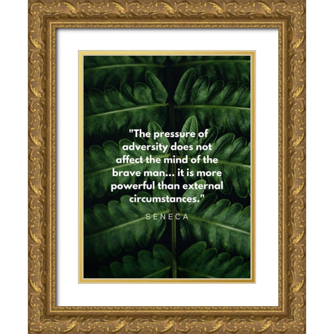 Seneca Quote: Adversity Gold Ornate Wood Framed Art Print with Double Matting by ArtsyQuotes