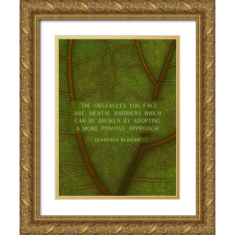 Clarence Blasier Quote: Obstacles Gold Ornate Wood Framed Art Print with Double Matting by ArtsyQuotes