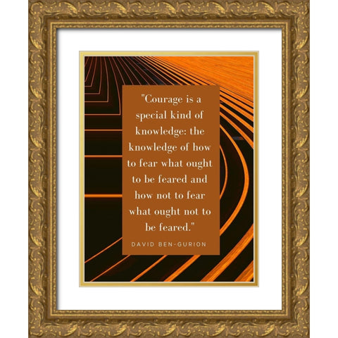 David Ben-Gurion Quote: Fear Gold Ornate Wood Framed Art Print with Double Matting by ArtsyQuotes