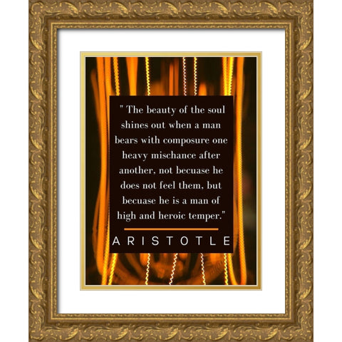 Aristotle Quote: The Soul Shines Gold Ornate Wood Framed Art Print with Double Matting by ArtsyQuotes