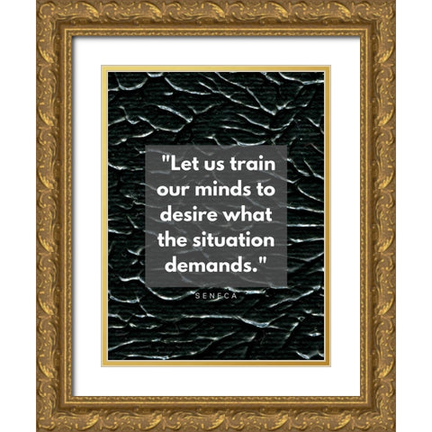 Seneca Quote: Our Minds Gold Ornate Wood Framed Art Print with Double Matting by ArtsyQuotes