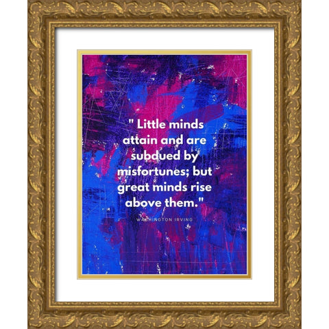 Washington Irving Quote: Misfortunes Gold Ornate Wood Framed Art Print with Double Matting by ArtsyQuotes