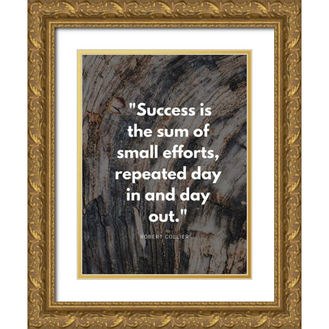 Robert Collier Quote: Day In and Day Out Gold Ornate Wood Framed Art Print with Double Matting by ArtsyQuotes