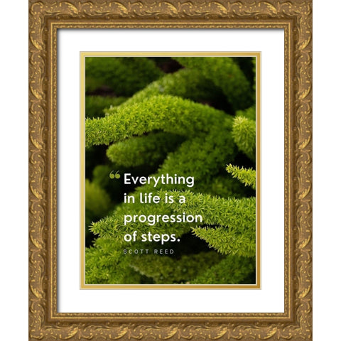 Scott Reed Quote: Progression of Steps Gold Ornate Wood Framed Art Print with Double Matting by ArtsyQuotes