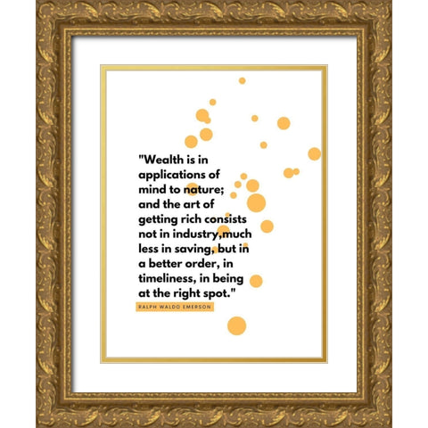 Ralph Waldo Emerson Quote: Mind to Nature Gold Ornate Wood Framed Art Print with Double Matting by ArtsyQuotes
