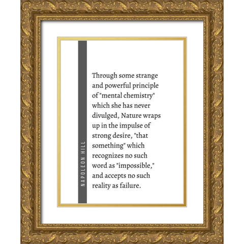 Napoleon Hill Quote: Mental Chemistry Gold Ornate Wood Framed Art Print with Double Matting by ArtsyQuotes