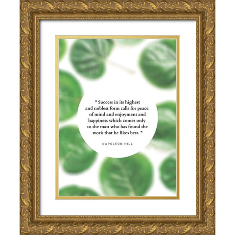 Napoleon Hill Quote: Peace of Mind Gold Ornate Wood Framed Art Print with Double Matting by ArtsyQuotes