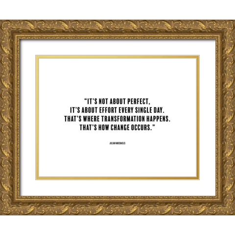 Jilian Michaels Quote: Change Gold Ornate Wood Framed Art Print with Double Matting by ArtsyQuotes