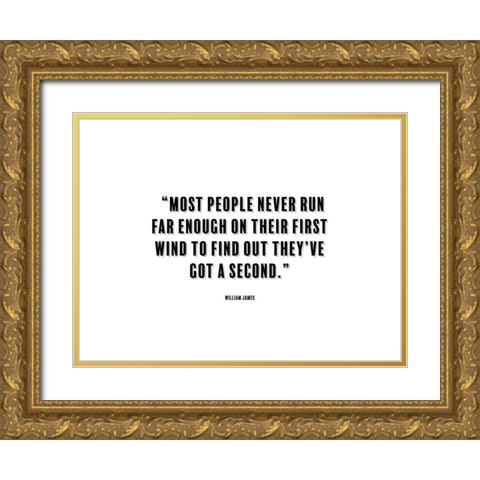 William James Quote: First Wind Gold Ornate Wood Framed Art Print with Double Matting by ArtsyQuotes