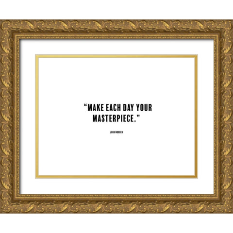 John Wooden Quote: Masterpiece Gold Ornate Wood Framed Art Print with Double Matting by ArtsyQuotes