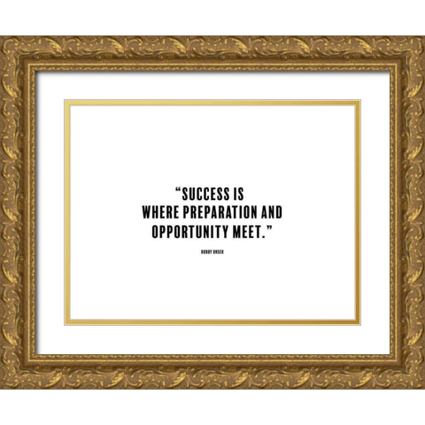 Bobby Unser Quote: Preparation Gold Ornate Wood Framed Art Print with Double Matting by ArtsyQuotes