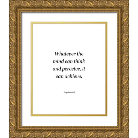 Napoleon Hill Quote: Think and Perceive Gold Ornate Wood Framed Art Print with Double Matting by ArtsyQuotes