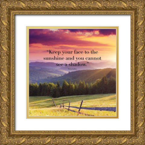 Helen Keller Quote: Sunshine Gold Ornate Wood Framed Art Print with Double Matting by ArtsyQuotes
